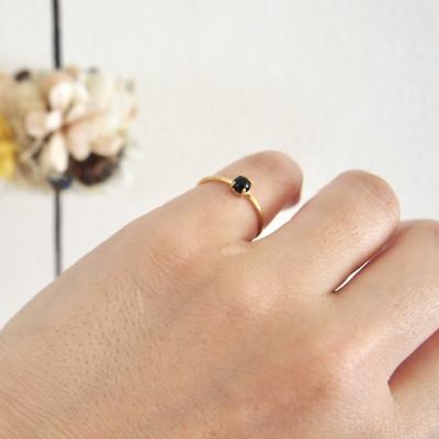 ふるさと納税 田原本町 5号　天然石オニキス　リング(Silver925 18KGP仕上げ)　指輪 |  | 01