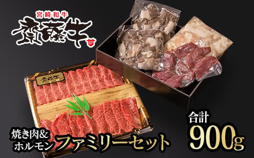 黒毛和牛「宮崎和牛 齋藤牛」 焼肉＆ホルモン ファミリーセット900g＜5-10a＞