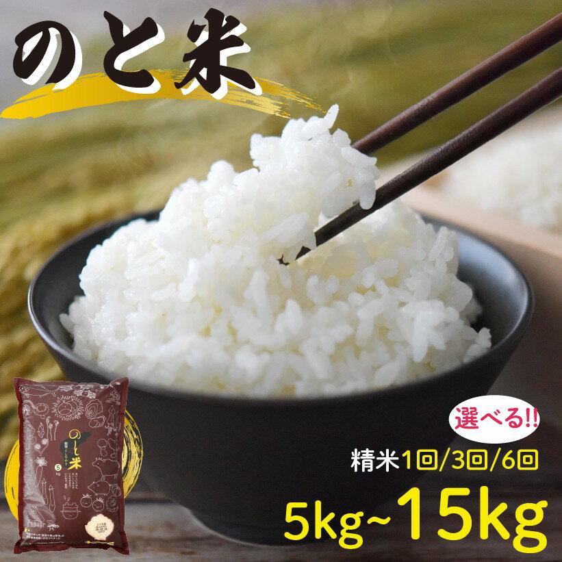 【ふるさと納税】【 先行予約 】 令和7年産 選べる のと米 精米 5kg 10kg 15kg 単品 定期便 1回 3回 6回 能登 こしひかり 米 減農 新米 予約 石川県産 能登米 エコ 栽培 白米 こめ コメ お米 2025年産 おこめ 精米 ごはん 送料無料 コシヒカリ 国産 おいしい 能登 石川 羽咋