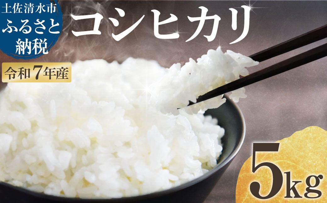 
            2025年8月より順次発送 令和7年産 新米 コシヒカリ 精米 5kg 白米 お米 ご飯 ごはん おにぎり 米 こめ こしひかり 高知県産 美味しい おいしい【R01359】
          