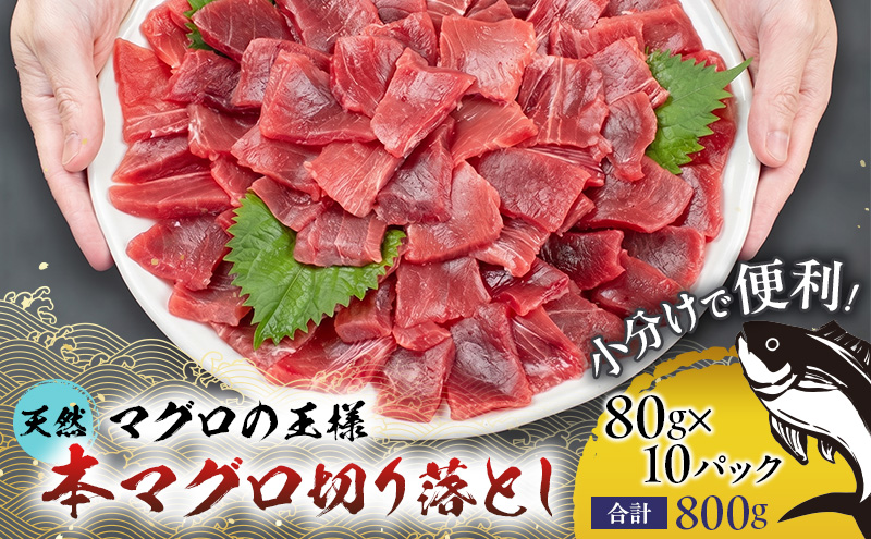 天然本マグロ 切り落とし 800g（80g×10パック） 天然 本マグロ 本まぐろ お刺身用 自然解凍OK 自然解凍 小分け 鮪 刺身 海鮮丼 手巻き寿司