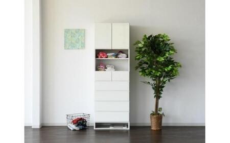 家具 大川 収納 タオル ランドリー収納 幅60cm バス用品収納 隙間収納 ホワイト