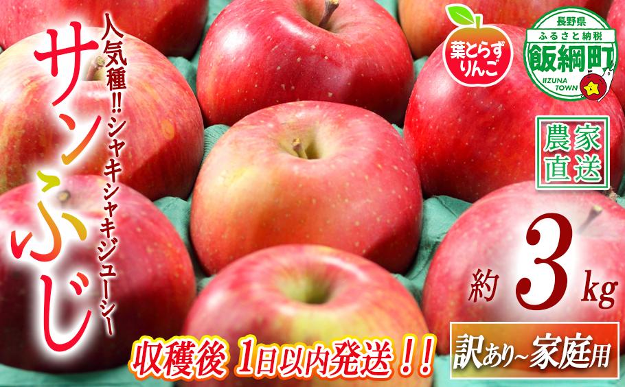 
                  【 フレッシュ便 / 採れたて発送 】 りんご 葉とらず サンふじ 家庭用 〜 訳あり 3kg フレッシュフルーツミカズキ 沖縄県への配送不可 2026年11月中旬頃から2026年11月下旬頃まで順次発送予定 令和8年度収穫分 傷 不揃い リンゴ 林檎 果物 フルーツ 信州 長野 予約 農家直送 長野県 飯綱町 [1673]
                
