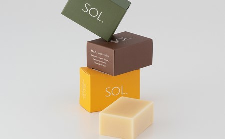 SOL.ハンドメイドフェイスソープNO. 3：Yes 保存料不使用 無着色料 無香料 天然由来 顔用 身体用 国産 茶の実油配合 フレッシュな香り ベルガモット リラックス 