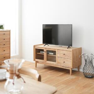旭川家具 MUKU工房オリジナル ジャム テレビ台 ハイ 120 北海道ナラ 【 国産 無垢 インテリア 木製 収納 コンパクト テレビボード テレビ台 ハイボード AVボード リビング 北海道 】 _04578
