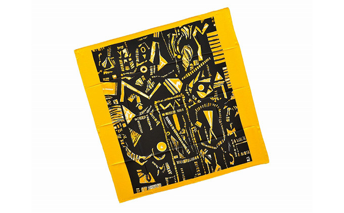 
[№5341-0238]丸亀市猪熊弦一郎現代美術館　スカーフ　黄色の星座　イエロー
