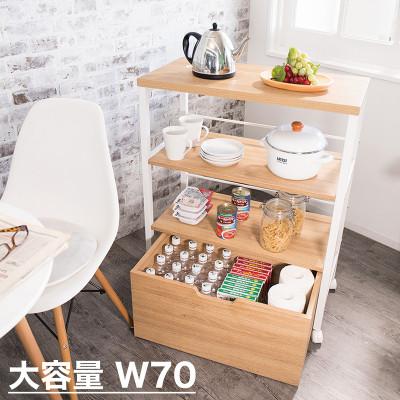 ふるさと納税 海南市 スチールラック キッチンワゴン 幅70 ホワイト AKU102343902