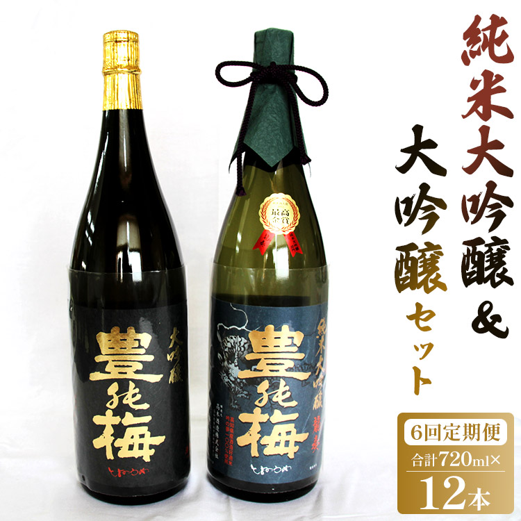 6回定期便 純米大吟醸＆大吟醸セット 720ml各1本（合計12本） - お酒 純米酒 日本酒 地酒 飲み比べ 龍奏 鶯寿 宅飲み お祝い 高木酒造株式会社 高知県 香南市【冷蔵】 Wgs-0083