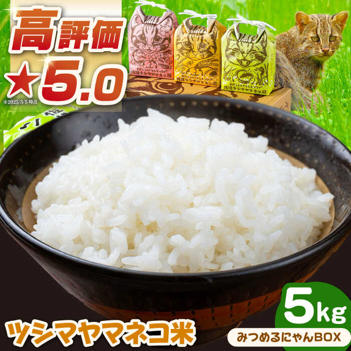 【ふるさと納税】【2025年10月頃より発送】佐護 ツシマヤマネコ 米 5kg みつめるにゃんBOX セット《対馬市》【一般社団法人MIT】玄米 対馬 精米 減農薬 猫 新米 ギフト [WAP003] 18000 18000円