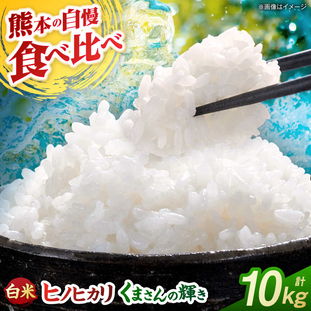 【ふるさと納税】【先行予約】食べ比べ くまさんの輝き ヒノヒカリ 10kg（5kg×2袋） 白米 熊本 山鹿市【奥村果実園】[ZFK023]
