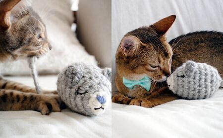 necono 「パパママねずみのあみぐるみ」キャットニップ入り 【ママねずみ】猫のおもちゃ 猫グッズ ねずみのおもちゃ 埼玉県 上尾市 猫のおもちゃ