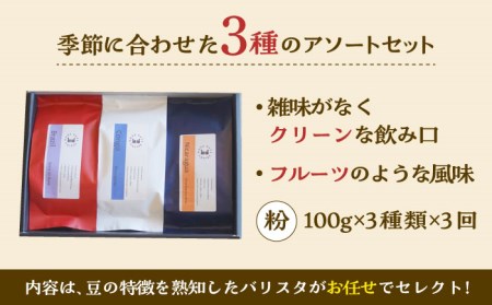 【3回定期便】コーヒー豆 産地 飲み比べ 3種セット（粉）【GOOD DAYS COFFEE】コーヒー [TCG006]