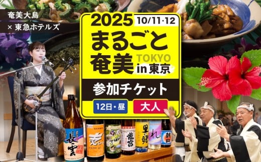2025まるごと奄美in東京 【2025年10月12日（日）】昼の部チケット（大人）　A193-001-03