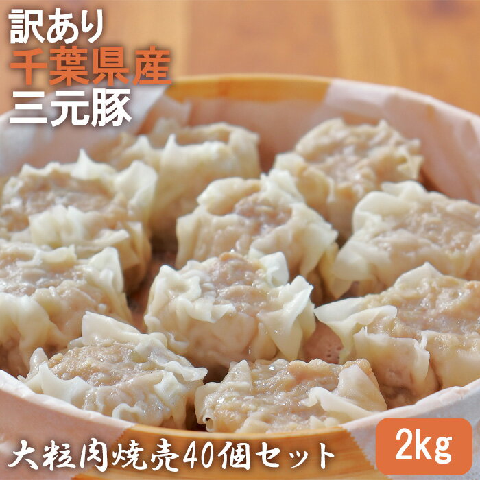 【ふるさと納税】訳あり　千葉県産三元豚　大粒肉焼売40個セット　2kg ／ しゅうまい シュウマイ ジューシー 肉汁 食べ応え 送料無料 千葉県