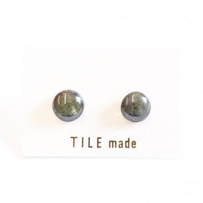 ふるさと納税 瑞浪市 【美濃焼】苔むらタイルピアス(直径10mm)