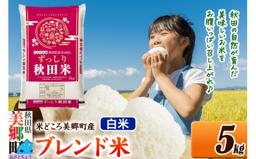 米 ブレンド米【白米】精米 5kg（5kg×1袋）秋田県美郷町産 [5kg袋 お米 こめ ご飯 ごはん 米どころ 秋田県産 美郷町]