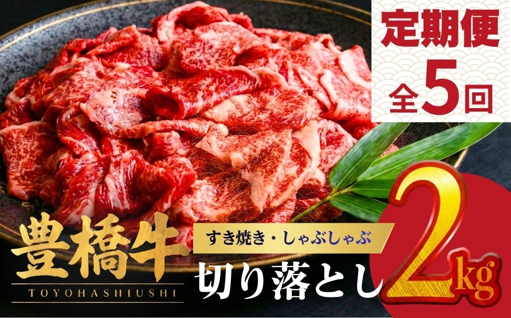 
                  【5回定期便・隔月発送】豊橋牛 切り落とし 2kg | 牛肉 肉  国産牛 肉 焼肉 すき焼き 定期便 しゃぶしゃぶ すきやき お楽しみ 人気 冷凍  豊橋市  
                