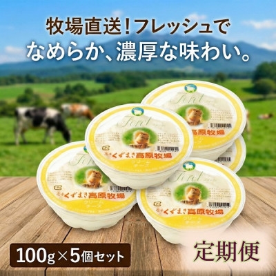 
                  ＜毎月定期便＞くずまき高原牧場 クリームチーズ＜プレーン＞100g×5個セット全2回【4078668】
                