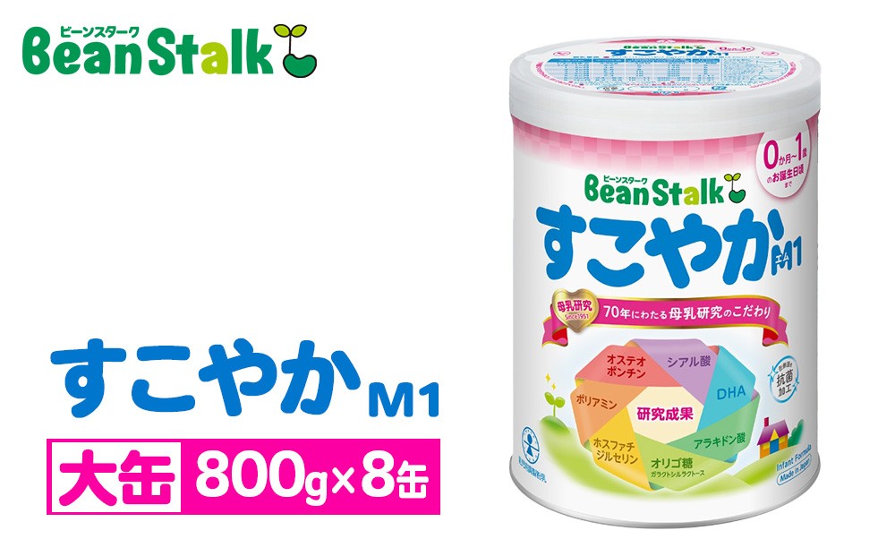 
                  粉ミルク　ビーンスターク　すこやかM1（大缶）1ケース（8缶入）/乳幼児用 ｜粉ミルクすこやか 粉ミルクM1 粉ミルク大缶 すこやか粉ミルク M1粉ミルク 大缶粉ミルク 粉ミルク乳幼児 粉ミルク ビーンスターク すこやかM1 缶ミルク  ミルク 育児用ミルク 粉乳 新生児用ミルク ミルク缶 大缶 まとめ買い ケース 0ヶ月 1歳  乳児用ミルク 調整粉乳
                