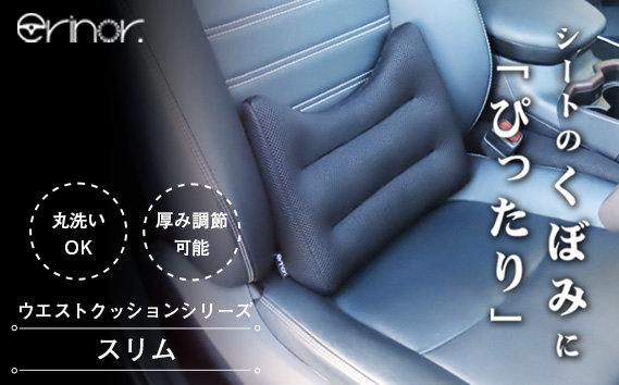 
            No.574 erinoa ウエストクッション スリム（5色から選択） ／ 車用クッション 疲労軽減 ぴったりフィット メッシュ素材 通気性 快適 姿勢 丸洗い可 日本製 埼玉県 特産
          