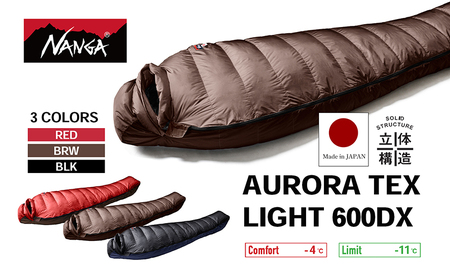 NANGA AURORA TEX LIGHT 600DX ナンガ ダウンシュラフ オーロラテックス ライト レッド