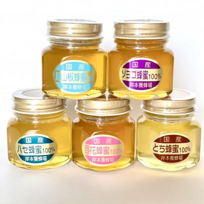 ふるさと納税 新温泉町 国産純粋はちみつ 50g×5種類 詰め合わせセット +150g瓶(百花)1個