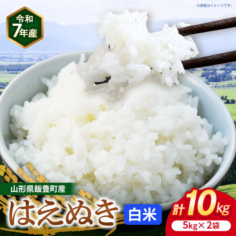 【ふるさと納税】こだわりのお米 はえぬき 白米 10kg (飯豊町産) (R7年産) - 山形県 飯豊町産 米 精米 品種 銘柄 ブランド米 ご飯 白飯 おすすめ 送料無料 長沼ファーム