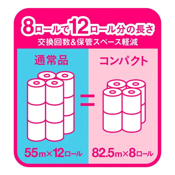 【シングル】エリエール トイレットティシュー コンパクト8ロール No.485
