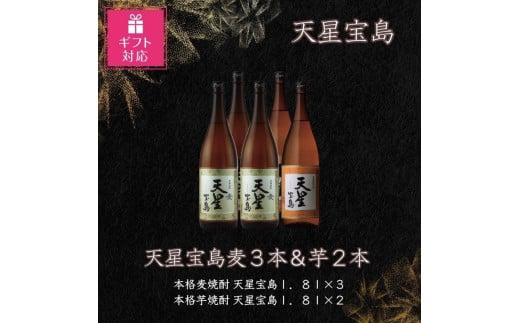 【ギフト包装対応】天星宝島麦・芋　１８００ｍｌ計5本セット