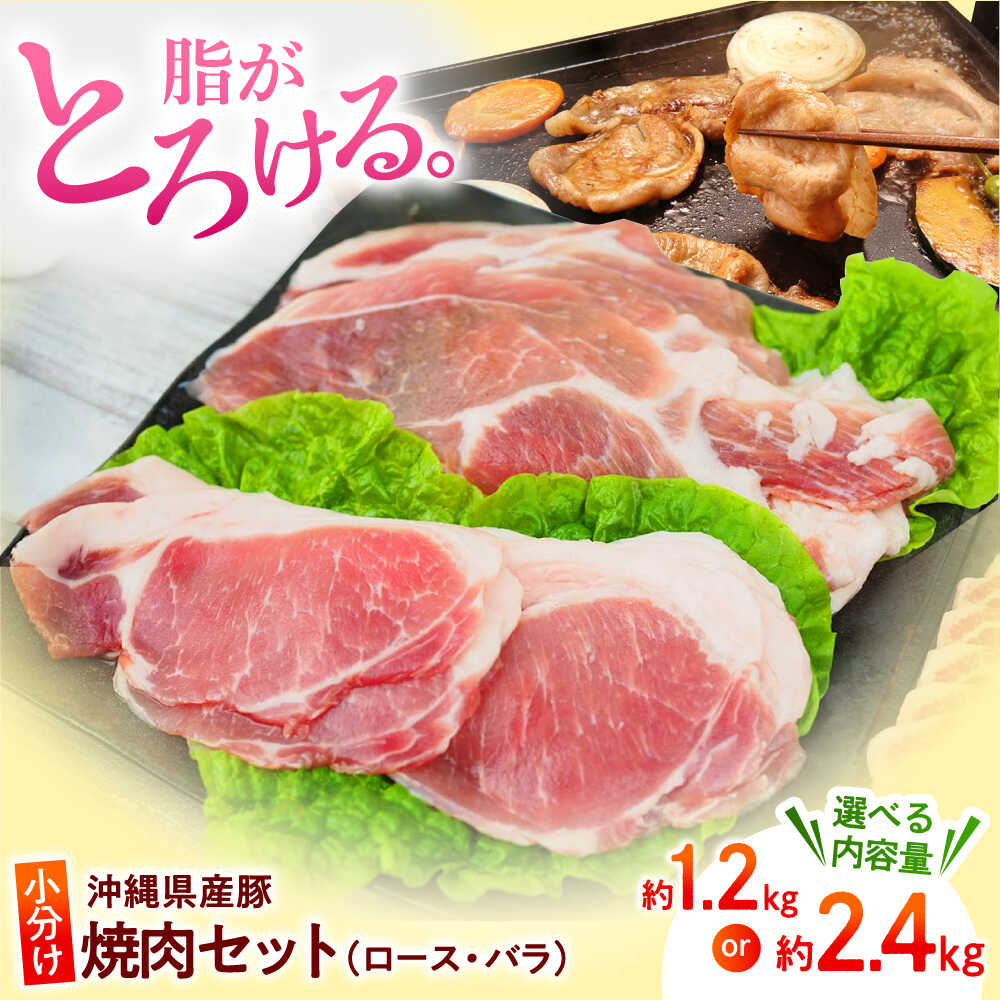 【ふるさと納税】選べる内容量！沖縄県産豚肉 くいまーる豚 焼肉セット (ロース・バラ) 豚バラ 豚ロース スライス 焼き肉 小分け 沖縄市 / 宮城ふぁーむ