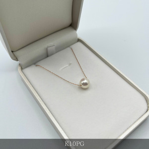 1667　K10PG　アコヤ真珠　スルーペンダント　8㎜アップ