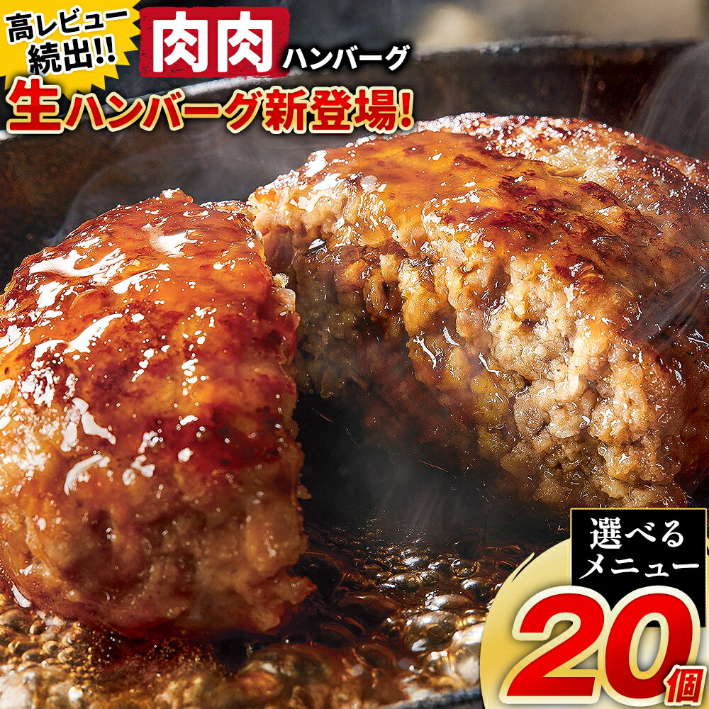 【ふるさと納税】ハンバーグ 鉄板焼き 肉肉ハンバーグ 選べるソース デミグラスソース ジャポネソース 食べ比べ 20個 3《出荷時期をお選びください》熊本県 国産 牛肉 豚肉 鶏肉 ハンバーグ 専門店監修 小分け デミ ジャポネ 肉