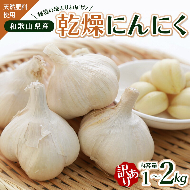 【ふるさと納税】令和7年度産 あゆみファームの乾燥にんにく【訳あり】1kg~2kg 秘境の地からお届けする 【予約受付：2025年6月中旬以降順次発送】／ニンニク ご家庭用 訳あり 乾燥にんにく にんにく 乾燥ニンニク 和歌山県