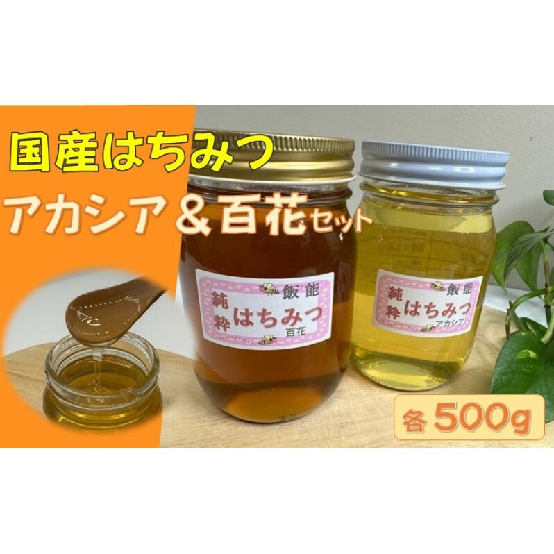 国産はちみつ食べ比べセット(百花とアカシア)各500g[52210572]