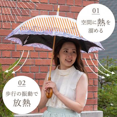 ふるさと納税 京都市 【シノワズリーモダン京都】女優日傘プレミアム 紫陽花オーガンジー刺繍 かわず張り長日傘 ベージュ2 |  | 03