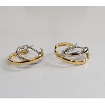ふるさと納税 松山市 K18イエローゴールドとK14ホワイトゴールドのコンビフープピアス |  | 02
