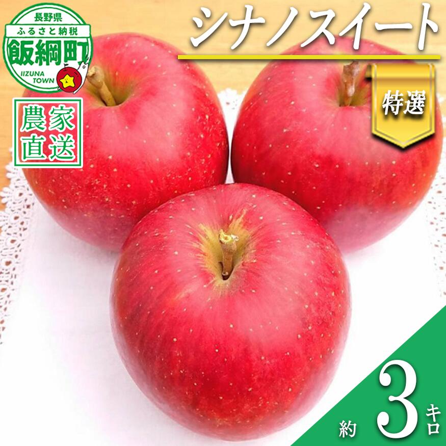 【ふるさと納税】 りんご シナノスイート 特選 3kg やまじゅうファーム 沖縄県への配送不可 令和8年度収穫分 信州の環境にやさしい農産物 減農薬栽培 長野県 飯綱町 【 信州 果物 フルーツ リンゴ 林檎 長野 16000円 】発送時期：2026年10月中旬〜2026年10月下旬{***}