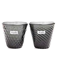【ふるさと納税】madoタンブラーS（ダイヤ柄・モール柄）2個セット　スモーキーブラック　琉球ガラス　グラス　コップ　2個　セット　手作り　沖縄県　うるま市　ふるさと納税