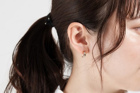 K18/Pt900 スリーカラースタッドピアス 43-6278