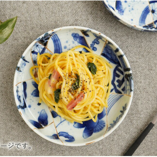 有田焼 染付陶片紋切立丸5寸向付 2枚セット 皿 プレート 器 うつわ 取皿 盛皿 金継ぎ 川本治兵衛商店 A90-30_イメージ5