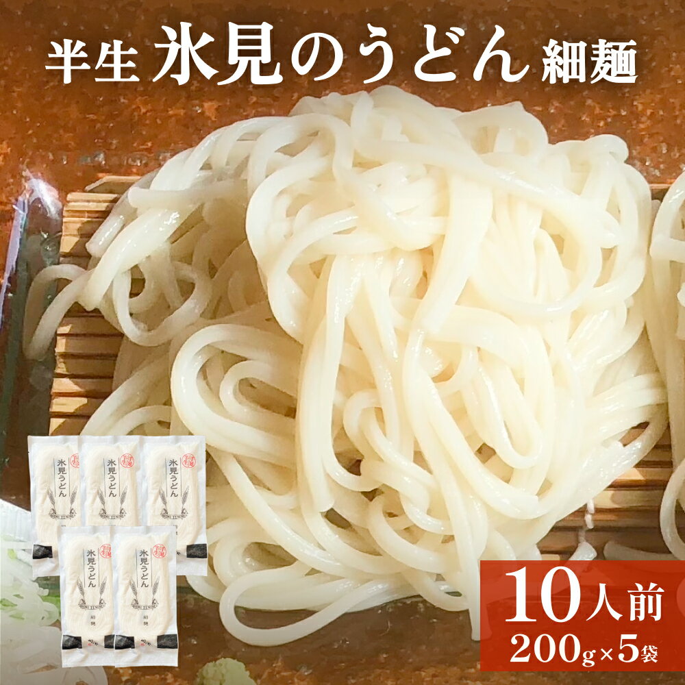【ふるさと納税】半生 氷見のうどん （細麺）200g×5袋 10人前 富山県 氷見市 氷見 うどん 半生 細めん
