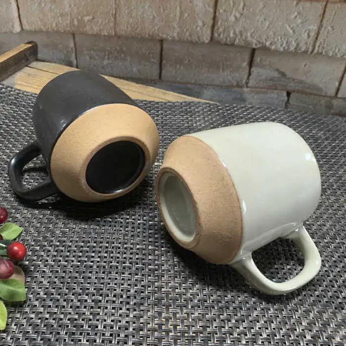 【美濃焼】modern マグカップ ペアセット(黒・白)【竜仙窯】食器 コーヒーカップ ティーカップ マグ コップ 珈琲 紅茶 お茶 ペア 夫婦 カップル ホワイト ブラック 白 黒 カフェ風 おしゃ