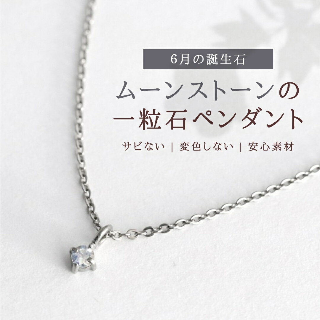 【ふるさと納税】ネックレス 純チタン ムーンストーン 一粒石 誕生石 ペンダント | 金属アレルギー対応 変色しにくい アクセサリー レディース 女性 チタンネックレス シンプル おしゃれ かわいい ギフト プレゼント 贈り物 誕生日 記念品 母の日 新潟県 弥彦村 島田工房