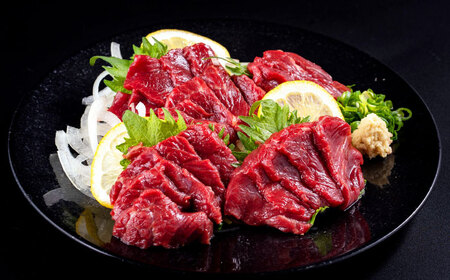 【全12回定期便】赤身馬刺し・馬肉さくらユッケ セット 赤身馬刺し 約100g×2パック 馬肉さくらユッケ 約50g×3パック 計350g 赤身馬刺し 熊本県 ユッケ [AYBV026]