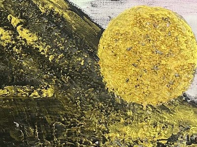 富士山溶岩パワーアート「黄金黒富士」