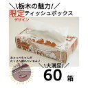 【ふるさと納税】【60箱入り】使い切りパック!栃木の魅力ティッシュボックス 150w×60箱【配送不可地域：離島・沖縄県】【1512983】