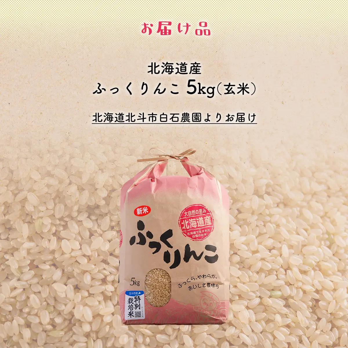 【先行予約】【令和8年産米】ふっくりんこ5kg（玄米） HOKY005