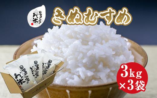 179.日置さん家のお米「きぬむすめ」3kg×3袋【無洗米・2025年産】 313726_AE012VC03