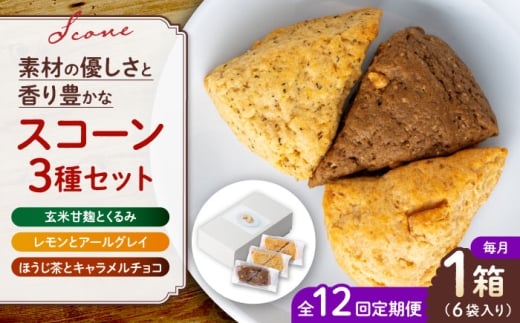 【全12回定期便】山鹿の恵み香り豊かなスコーンセット（3種類×2個）【BANBA BON BONS】 [ZDW008]