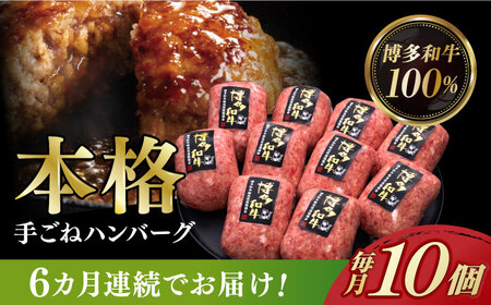 【全6回定期便】博多和牛100％！本格 手ごね ハンバーグ 10個《築上町》【久田精肉店】 [ABCL043] はんばーぐ 生ハンバーグ 冷凍ハンバーグ 牛肉ハンバーグ 大人気ハンバーグ ジューシーハンバーグ 国内製造ハンバーグハンバーグ 簡単ハンバーグ 肉厚ハンバーグ 絶品ハンバーグ 簡単調理ハンバーグ ご家庭用ハンバーグ ふっくらハンバーグ 焼くだけハンバーグ 美味しいハンバーグ 98000円 